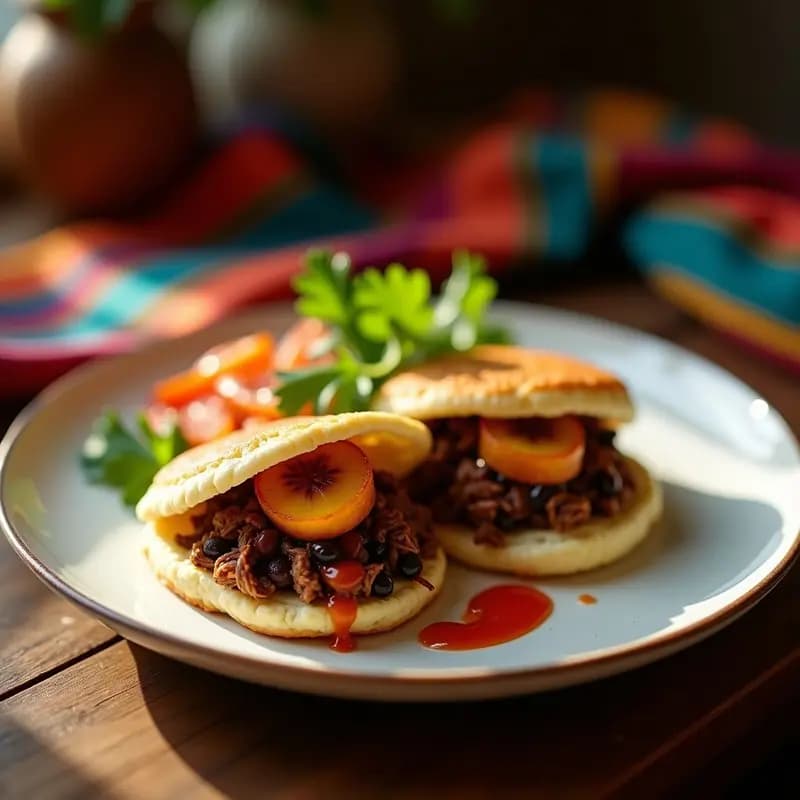 Arepas de Maíz Blanco con Relleno de Pabello Pepiado: Receta Venezolana Picante