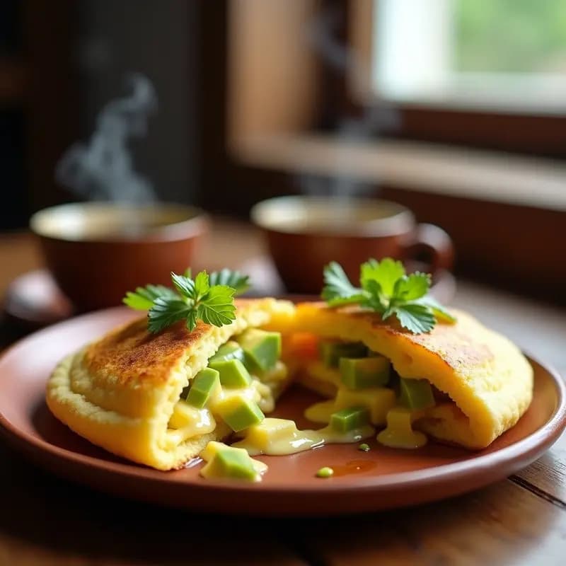 Arepas de Maíz Blanco Rellenas de Queso de Mano y Aguacate: Desayuno Venezolano en 10 Minutos