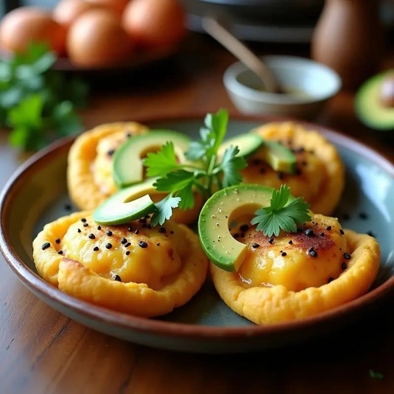 Arepas de Maíz Tostado con Queso Halloumi y Aguacate: Desayuno Colombiano en Airfryer