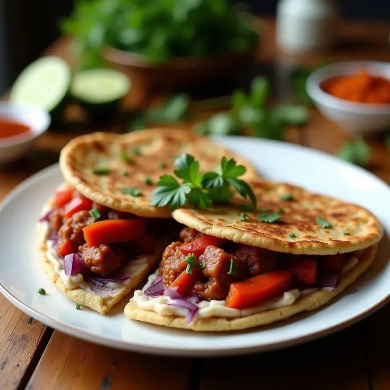Arepas de Maíz Morado con Guiso de Pullman Vegano: Receta Colombiana Sin Gluten