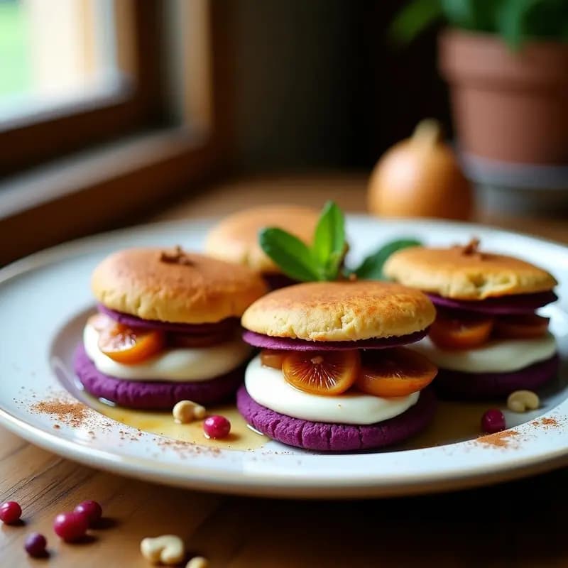 Arepas de Maíz Morado con Relleno de Queso de Cashew y Higos: Receta Colombiana Gourmet