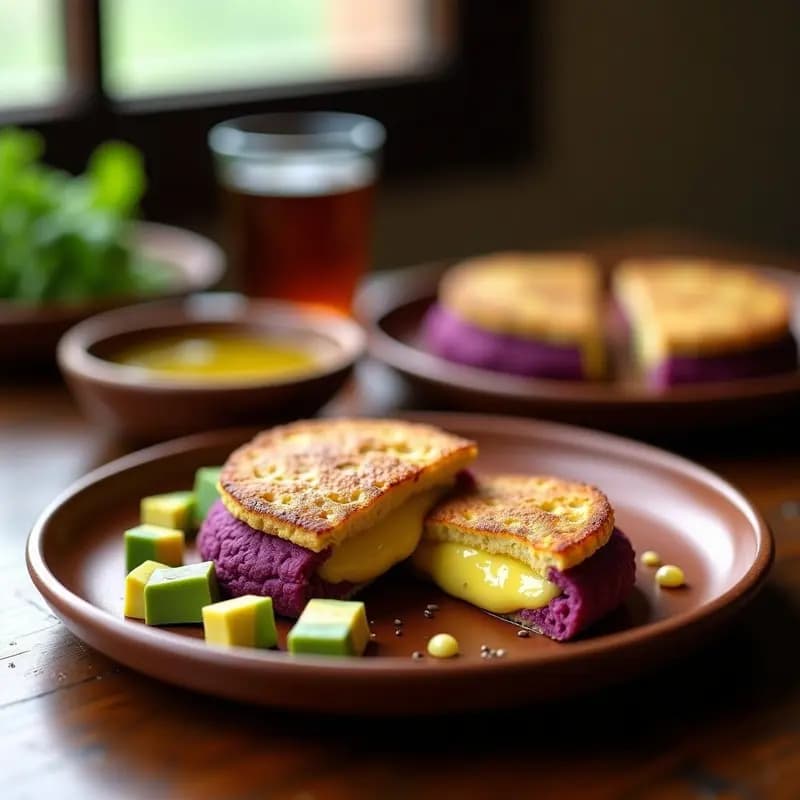 Arepas de Maíz Morado con Queso de Casinga: Receta Colombiana Sin Lactosa en Plancha