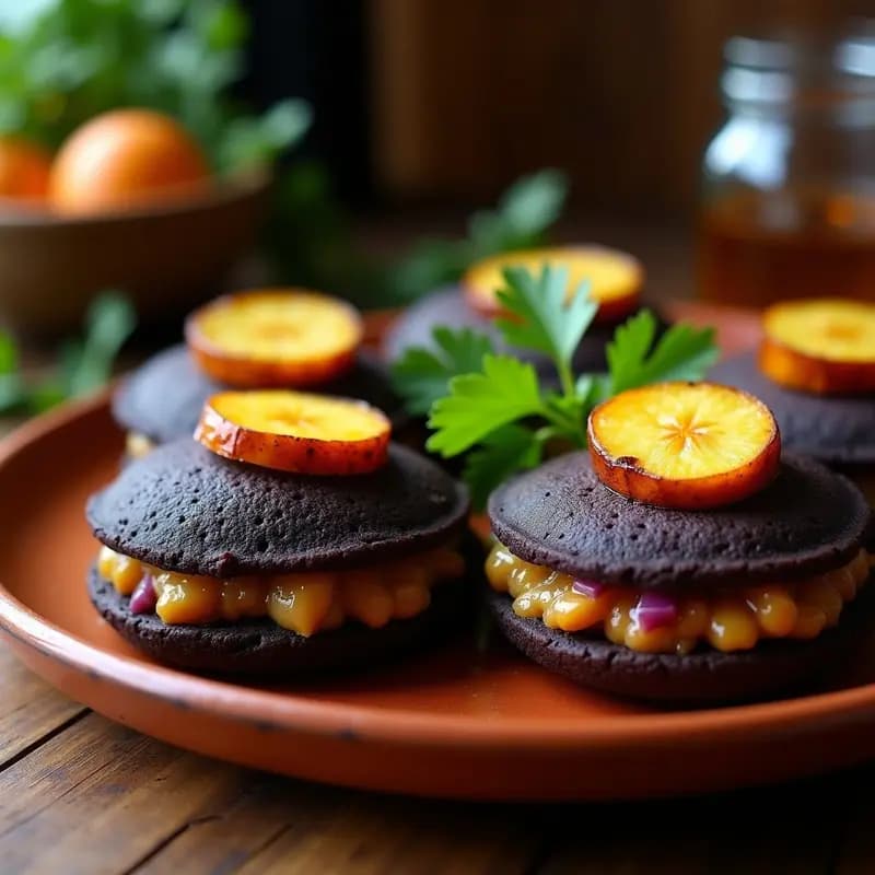 Arepas de Maíz Negro con Frijoles y Plátano Macho: Receta Venezolana en Airfryer