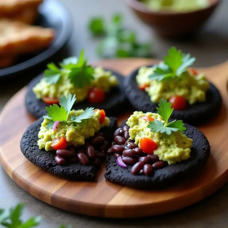 Arepas de Maíz Negro con Guacamole y Frijoles: Desayuno Venezolano Sin Gluten
