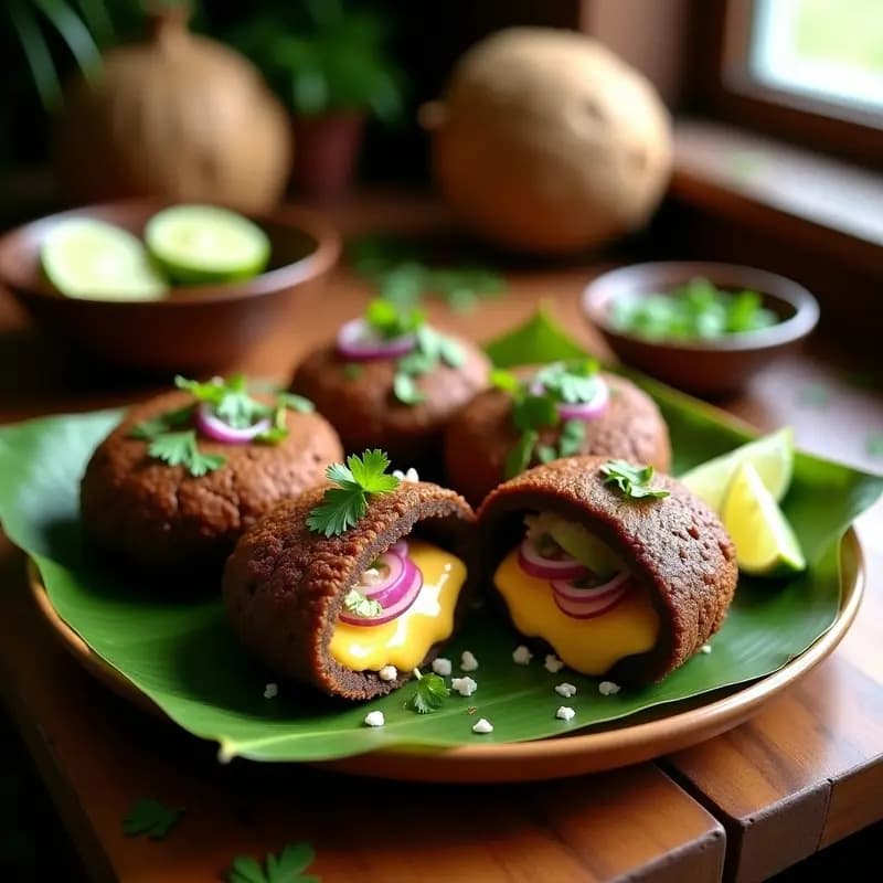 Arepas de maíz negro rellenas de queso guyanés: Receta caribeña sin gluten