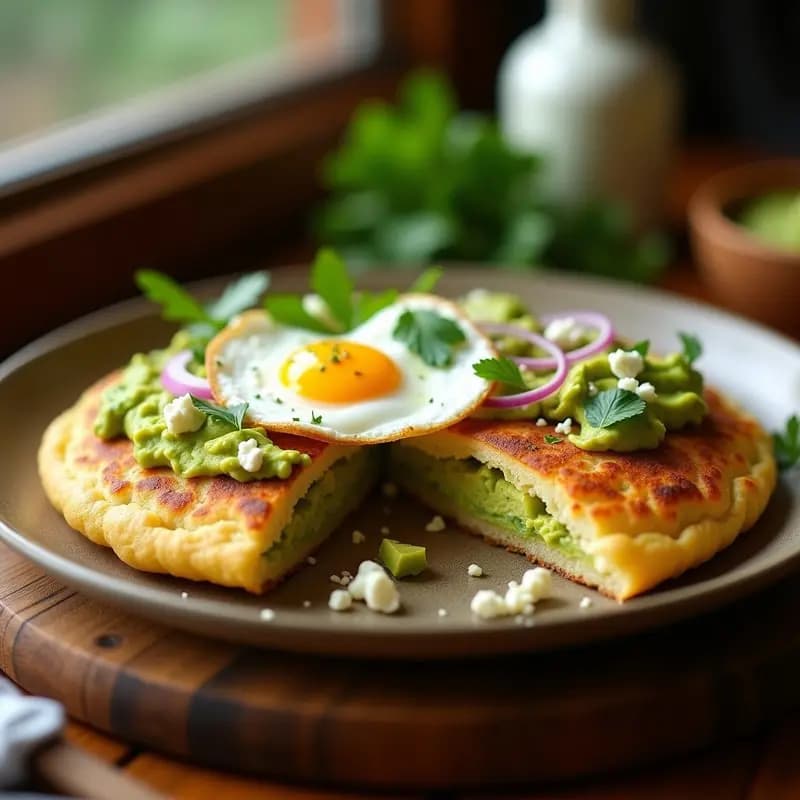 Arepas de Maíz y Queso Feta: Receta Colombiana con Relleno de Aguacate y Huevo