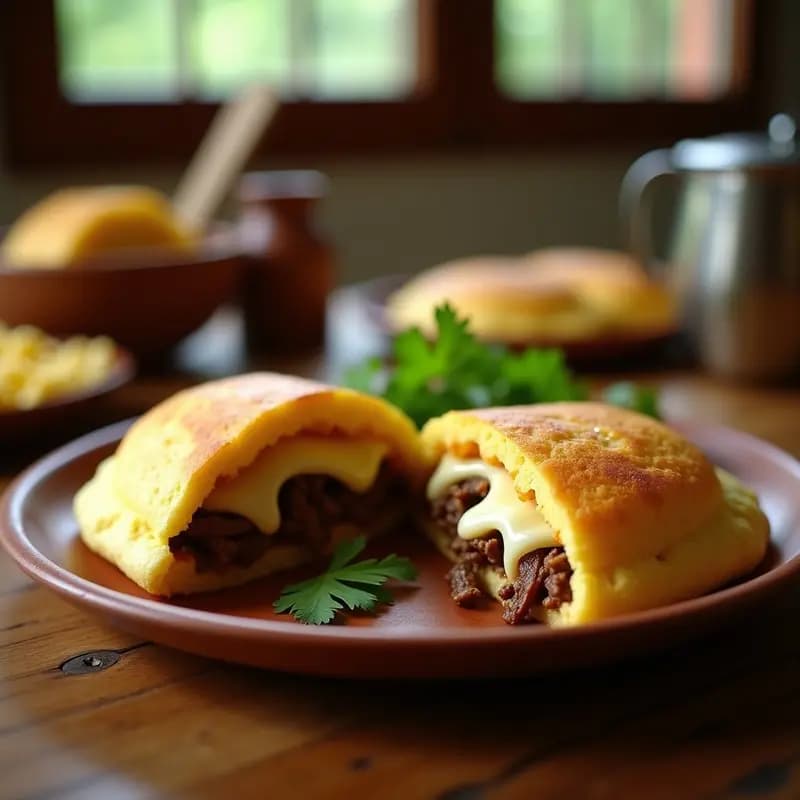 Arepas de Maíz Ternero con Relleno de Queso Guanare y Pabello: Receta Venezolana Tradicional en 20 Minutos