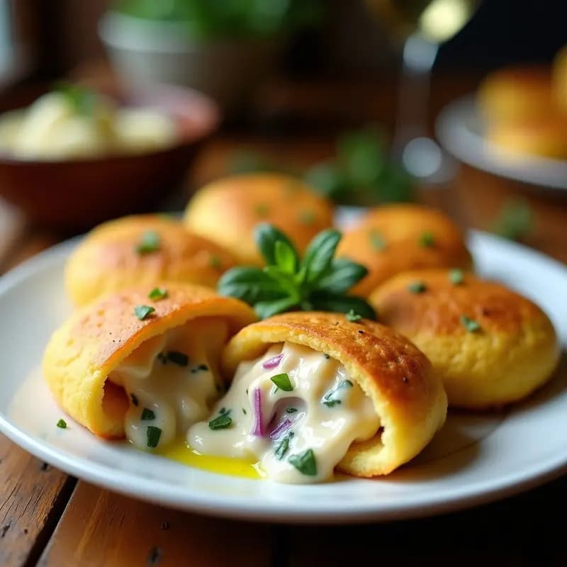 Arepas de Maíz Tierno Rellenas de Pollo al Estragón: Receta Colombiana Gourmet