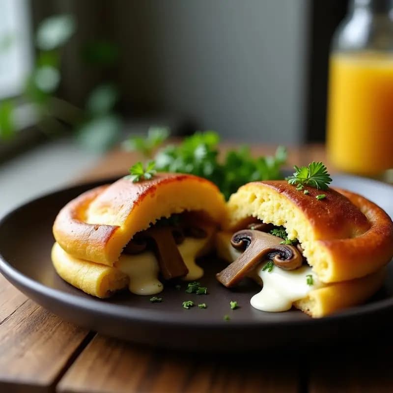 Arepas de Maíz Azul Rellenas de Queso de Cabinet y Champiñones: Desayuno Colombiano Keto