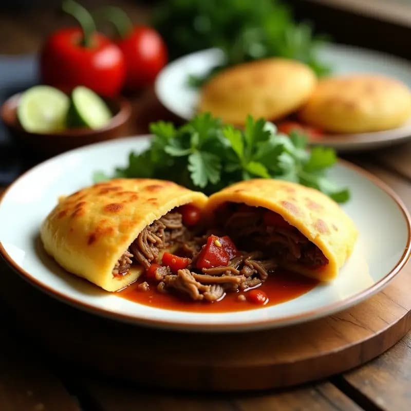 Arepas de Ñame Rellenas de Carne de Res Desmechada: Receta Caribena Sin Gluten
