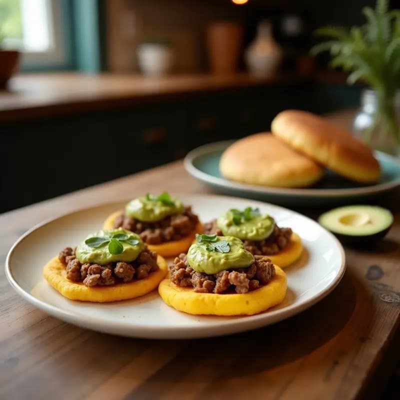 Arepas de Ñame Rellenas de Guacamole y Carne Desmechada: Receta Venezolana de Fusión