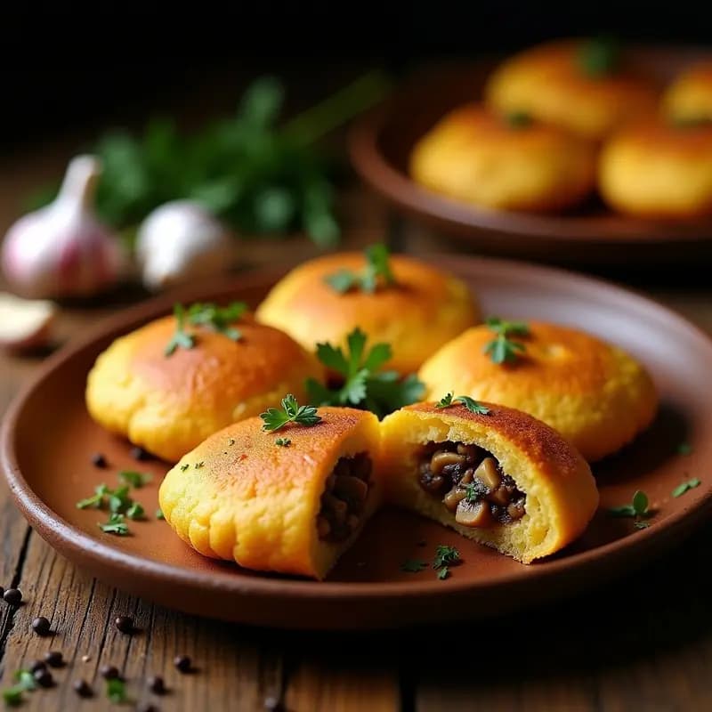 Arepas de Ñame Rellenas de Hongo Ostra al Ajillo: Receta Caribena Sin Gluten
