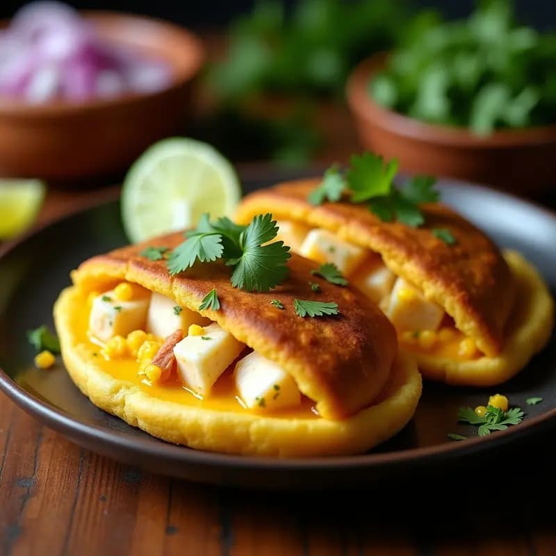Arepas de Ñame con Relleno de Pescado al Ají Amarillo: Receta Colombiana Sin Harina