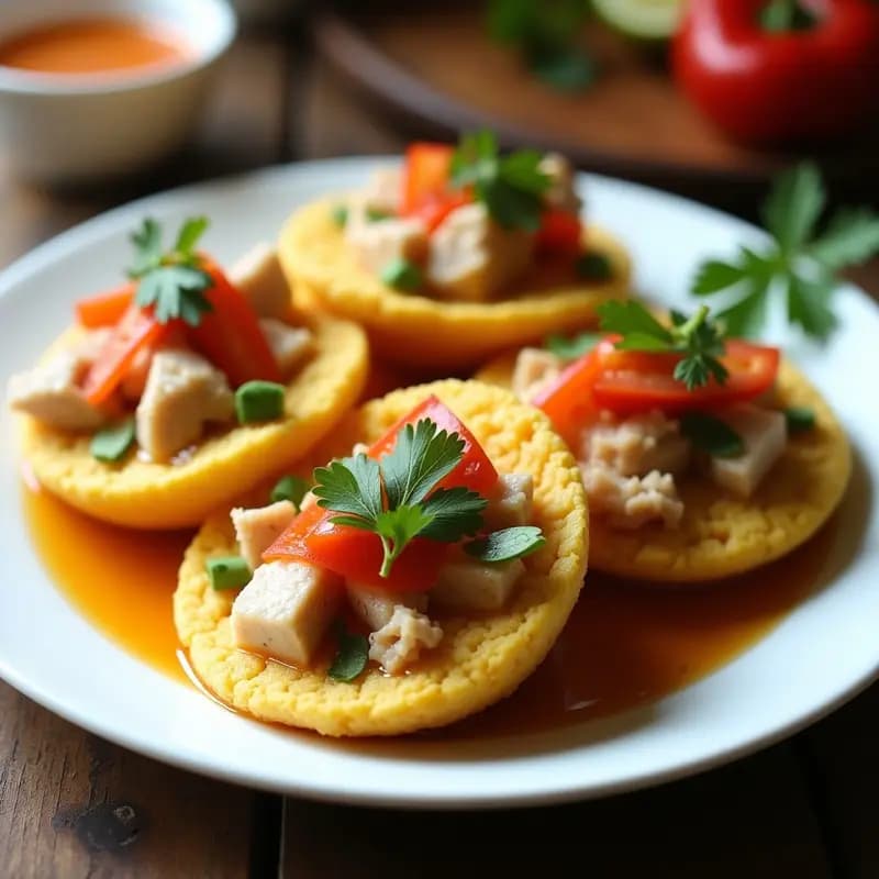 Arepas de Ñame Rellenas de Pescado en Escabeche: Receta Luxemburuesa-Venezolana Fusion