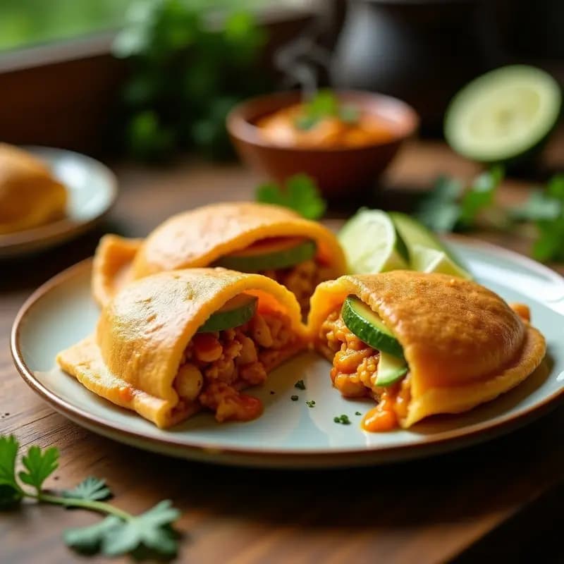 Arepas de Ñame Rellenas de Pollo al Curry y Aguacate: Receta Colombiana Sin Harina