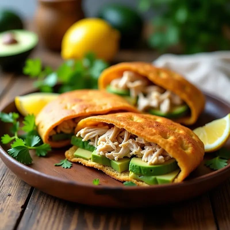 Arepas de Ñame Rellenas de Pollo Desmenuzado y Aguacate: Receta Caribeña Keto