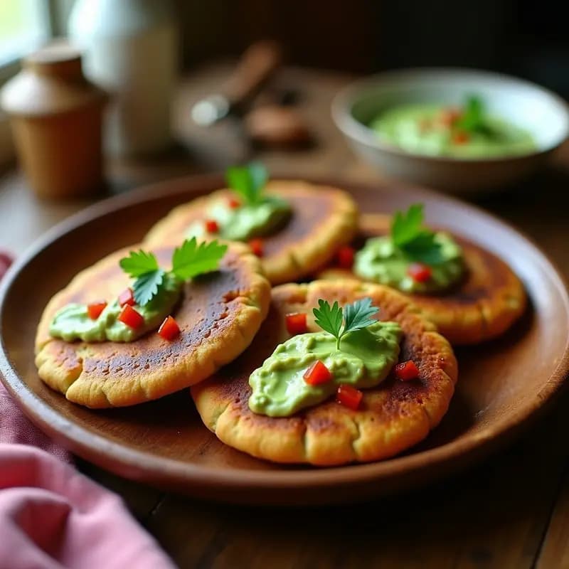 Arepas de Ñame y Queso de Almendras con Guasacaca de Aguacate: Receta Venezolana Sin Gluten