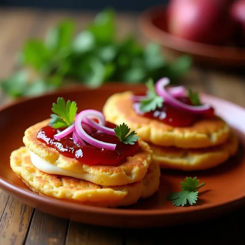 Arepas de Ñame y Queso de Búfala con Mermelada de Guayaba: Desayuno Colombiano Doble Textura
