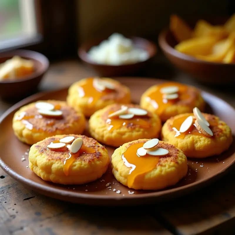 Arepas de Ñame y Queso de Cabra: Receta Colombiano-Venezolana con Miel de Guayaba