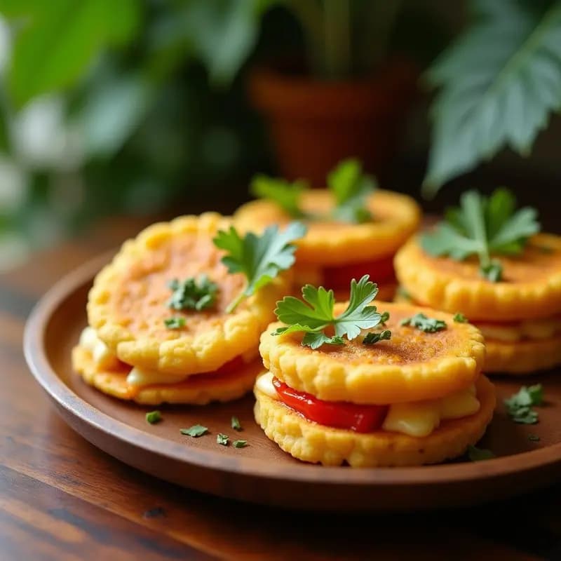 Arepas de Ñame Rellena de Queso de Caju y Pimiento: Receta Caribeña en Thermomix
