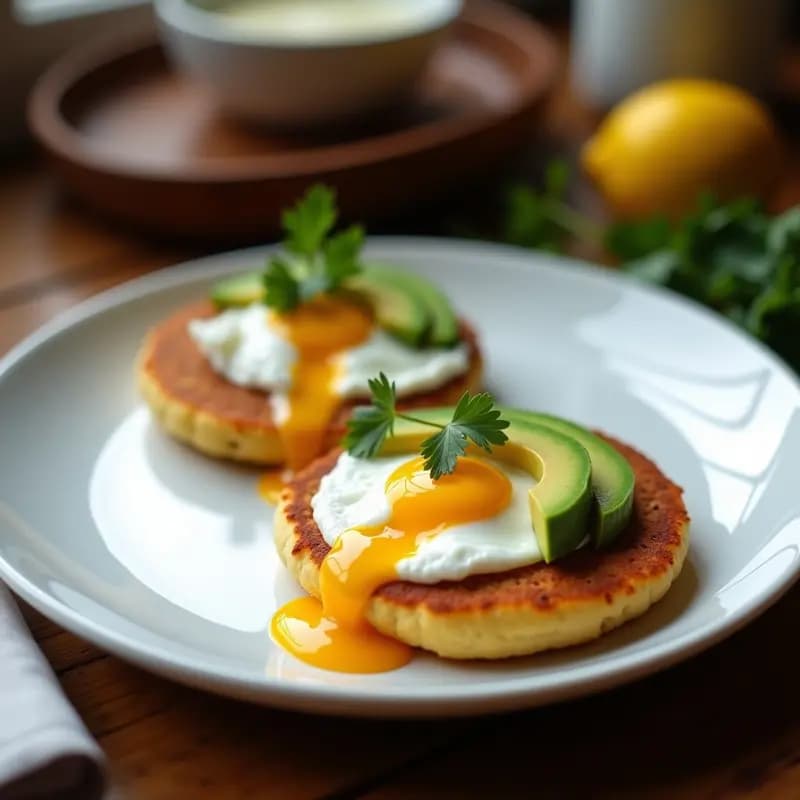 Arepas de Ñame y Queso de Castaña: Desayuno Venezolano Sin Gluten con Huevo Poché