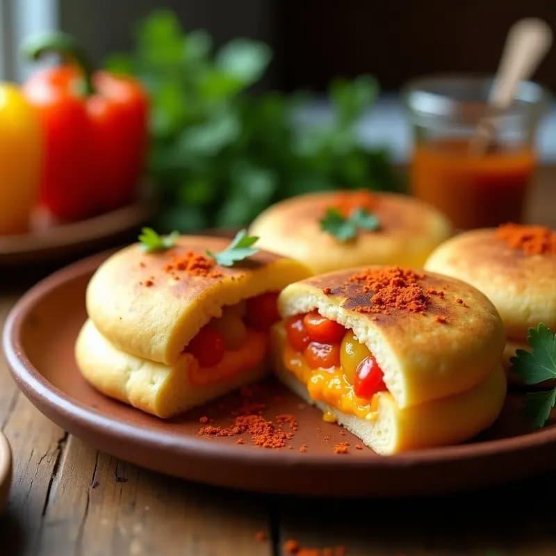 Arepas de Ñame Rellena de Queso de Soja y Pimientos: Receta Venezolana Sin Gluten