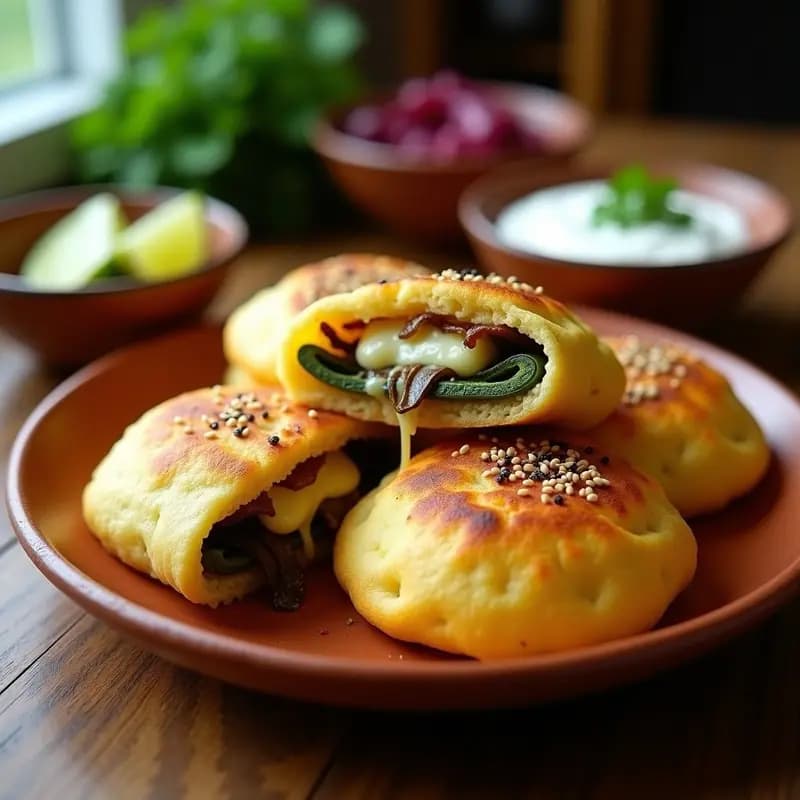 Arepas Rellenas de Pablano y Queso Oaxaca: Desayuno Colombiano-Venezolano en Airfryer