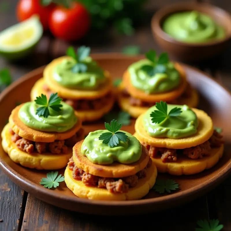 Arepas de Plátano Macho con Relleno de Pull Jack y Guasacaca: Receta Venezolana Vegana en Airfryer