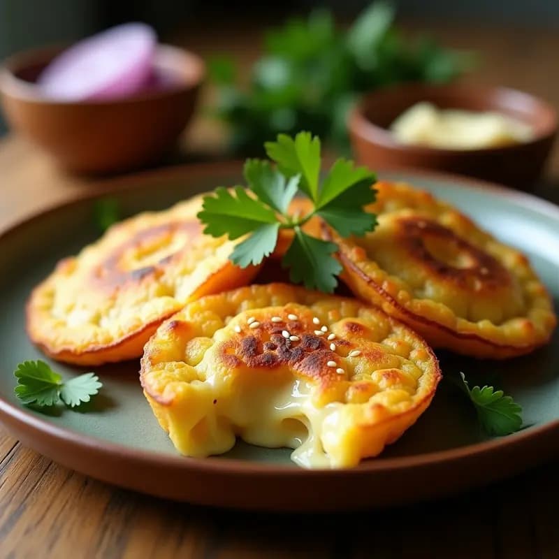 Arepas de Plátano Macho con Queso de Cabra: Receta Venezolana Sin Harina en Airfryer