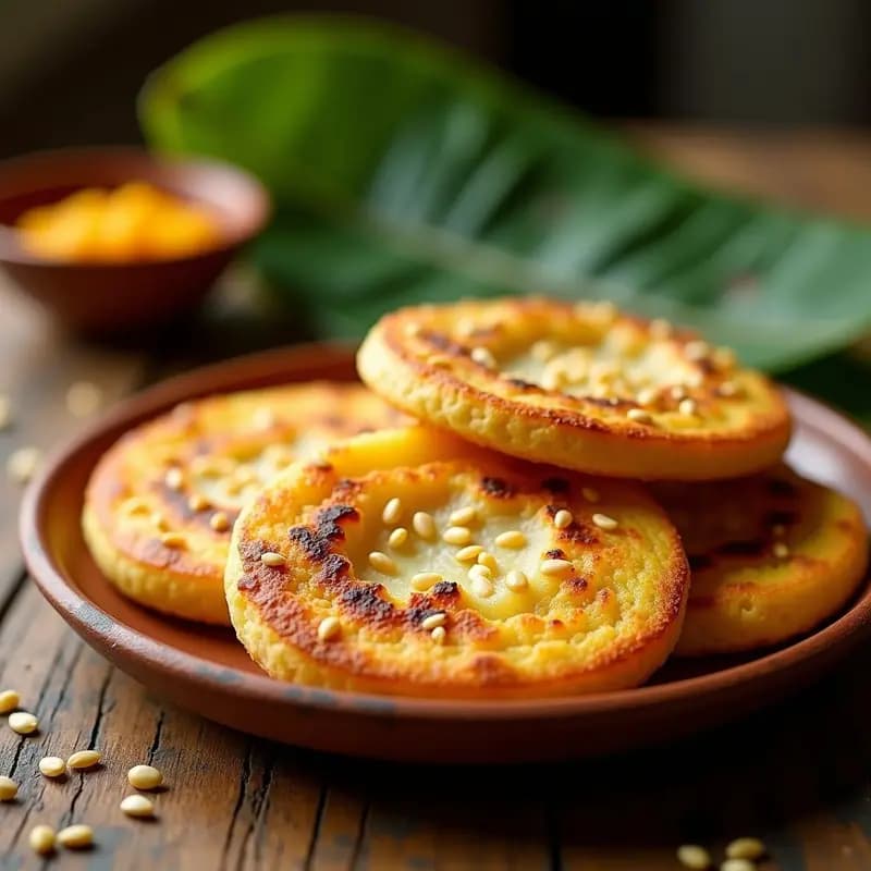 Arepas de Plátano Maduro y Queso de Anacardos: Receta Colombiana Vegana y Crujiente