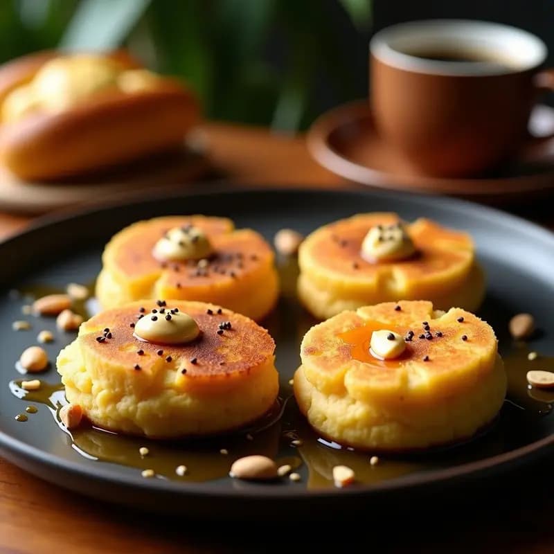 Arepas de Plátano Maduro y Queso de Cacahuete: Desayuno Venezolano Sin Harina