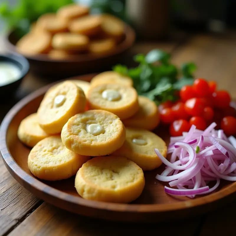 Arepas de Harina de Plátano Verde Rellenas de Queso de Anacardos: Receta Colombiana Sin Gluten
