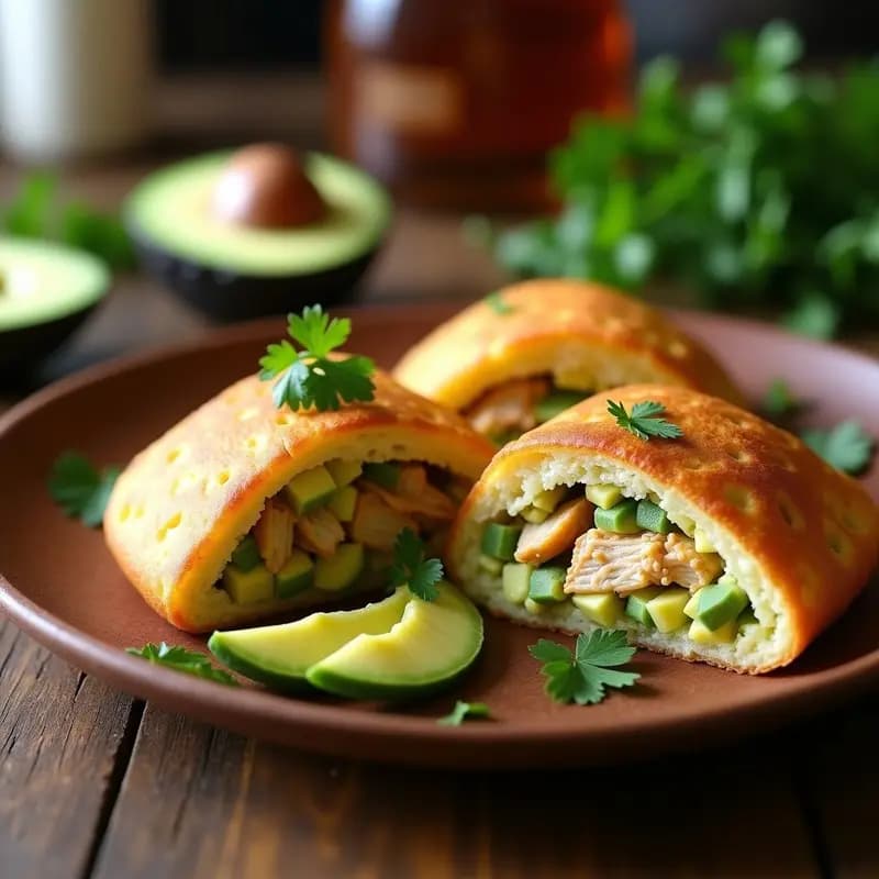 Arepas Rellenas de Pollo Desmechado y Aguacate: Receta Venezolana en Airfryer Crujiente