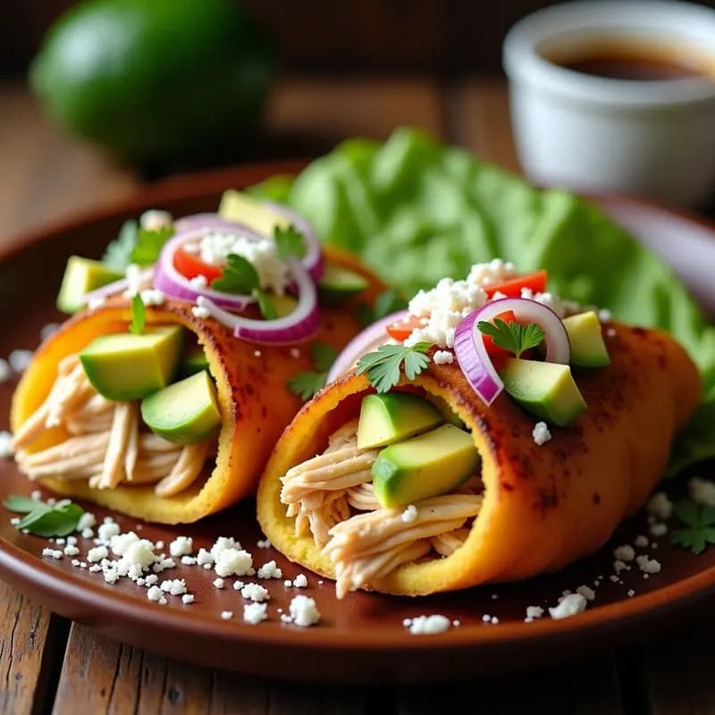 Arepas Rellenas de Pollo Desmechado y Aguacate: Desayuno Venezolano Rápido