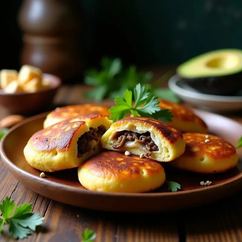 Arepas Rellenas de Queso de Almendra y Champiñones Portobello: Receta Colombiana Keto