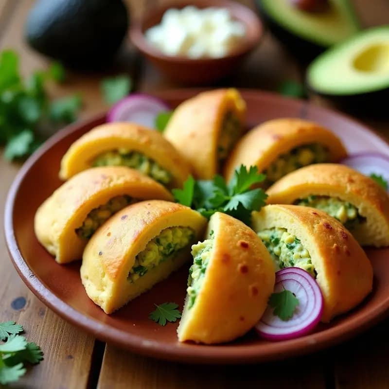 Arepas Rellenas de Queso de Almendras y Aguacate: Entrante Colombiano Vegano y Sin Gluten