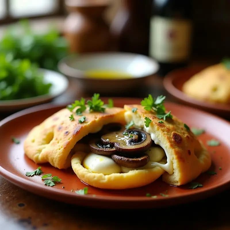 Arepas de Queso de Búfala y Champiñones al Ajillo: Receta Colombiano-Española