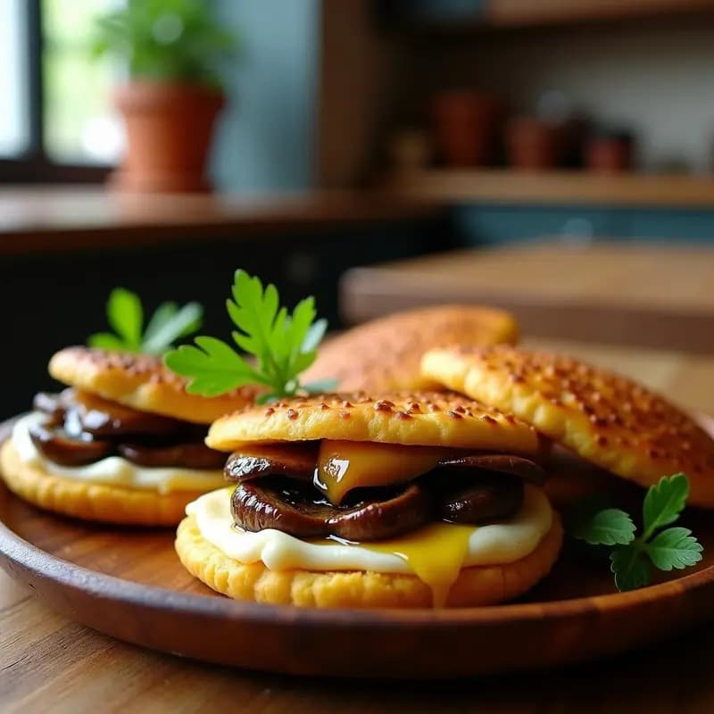 Arepas de Queso de Cabra y Champiñones Portobello: Desayuno Colombiano-Venezolano en Airfryer