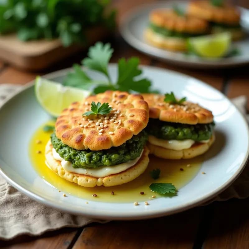 Arepas Rellenas de Queso de Cashew y Pesto de Cilantro: Receta Venezolana Sin Gluten