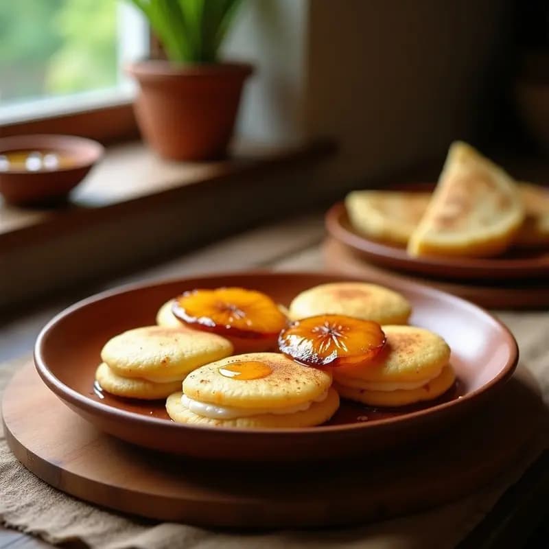 Arepas de Queso y Chandler (Plátano Macho): Desayuno Venezolano Dulce-Salado