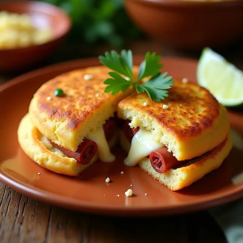Arepas de Queso Guaricha y Chorizo: Receta Venezolana de Desayuno en Airfryer