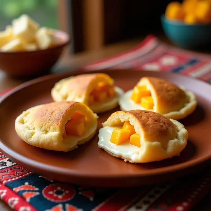 Arepas de Queso Guayanés y Chicle de Mango: Receta Venezolana Fusionada Dulce-Salada
