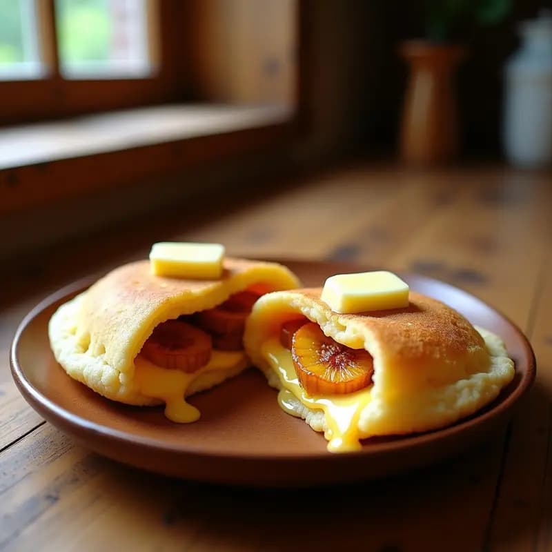 Arepas de Queso Guayanés y Plátano Macho: Receta Venezolana Dulce-Salada en Sartén