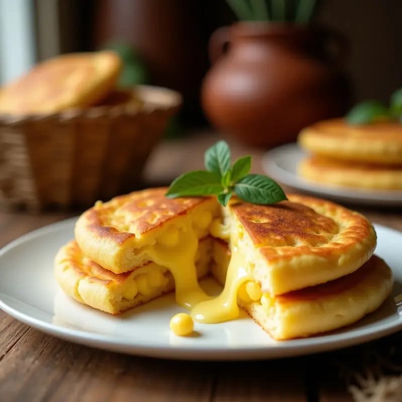 Arepas de Queso y Maíz Tierno: Desayuno Venezolano Rápido en Sartén