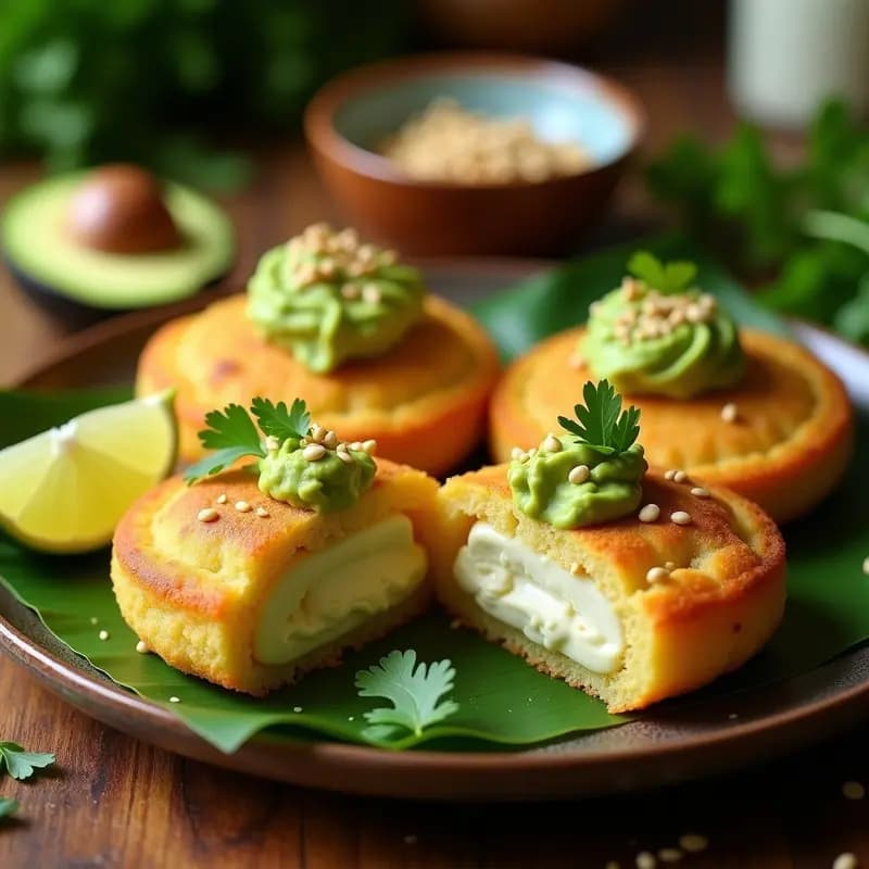 Arepas Rellenas de Queso de Palmiste y Aguacate: Receta Caribeña Vegana y Sin Gluten