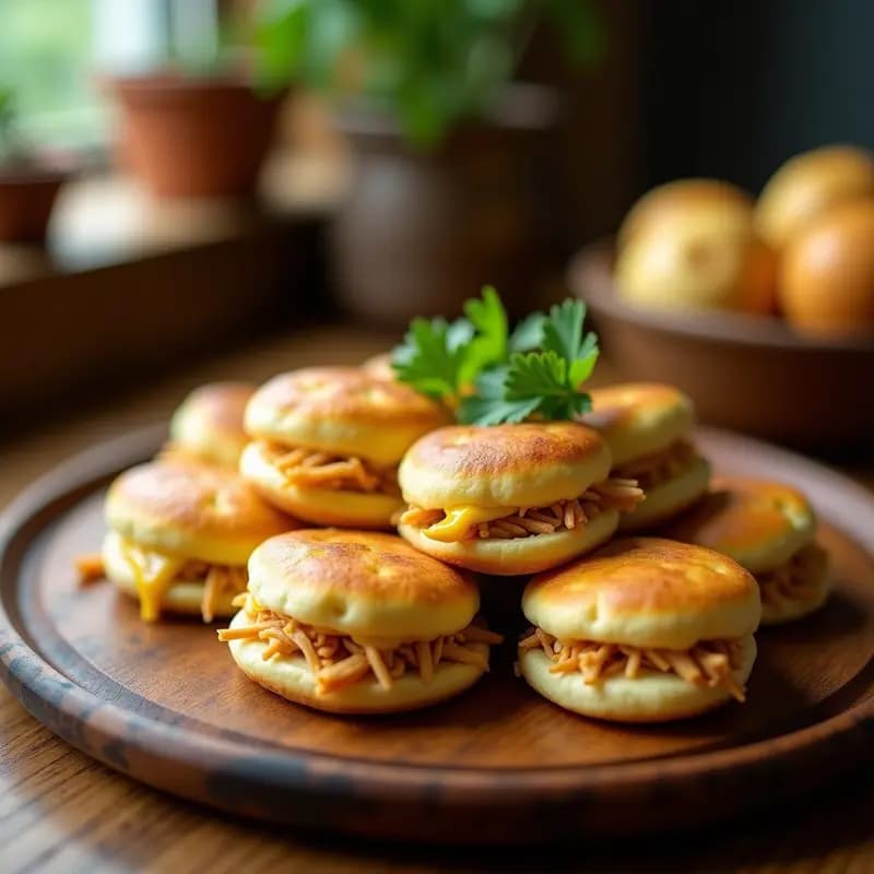 Arepas de Queso Blancas Rellenas de Pollo Desmenuzado: Receta Colombiana Tradicional