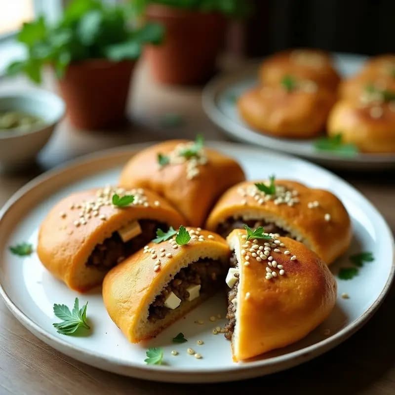 Arepas de Quinoa Rellena de Champiñones Portobello y Queso Feta: Receta Sin Gluten con Toque Griego