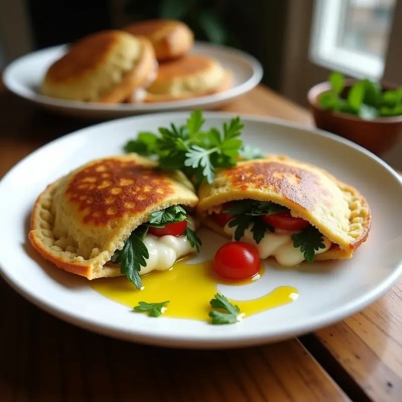 Arepas de Quinoa y Espinacas Rellenas de Queso de Almendras: Desayuno Venezolano Vegano