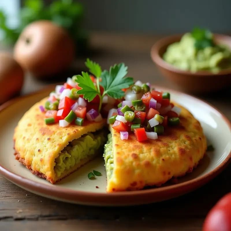 Arepas de Quinoa Rellenas de Guacamole y Pico de Gallo: Versión Sin Gluten