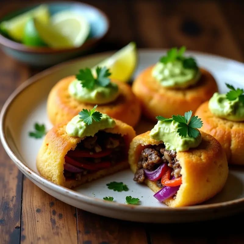 Arepas de Quinoa Rellenas de Hongos Portobello: Receta Colombiana Vegana en Airfryer